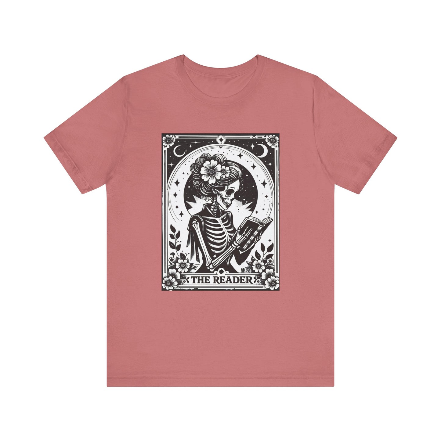Skeleton Reader Unisex Tee, Book Lover Gift, Halloween Apparel, Cozy Literature Shirt, Unique Graphic Tee, Literary T-Shirt