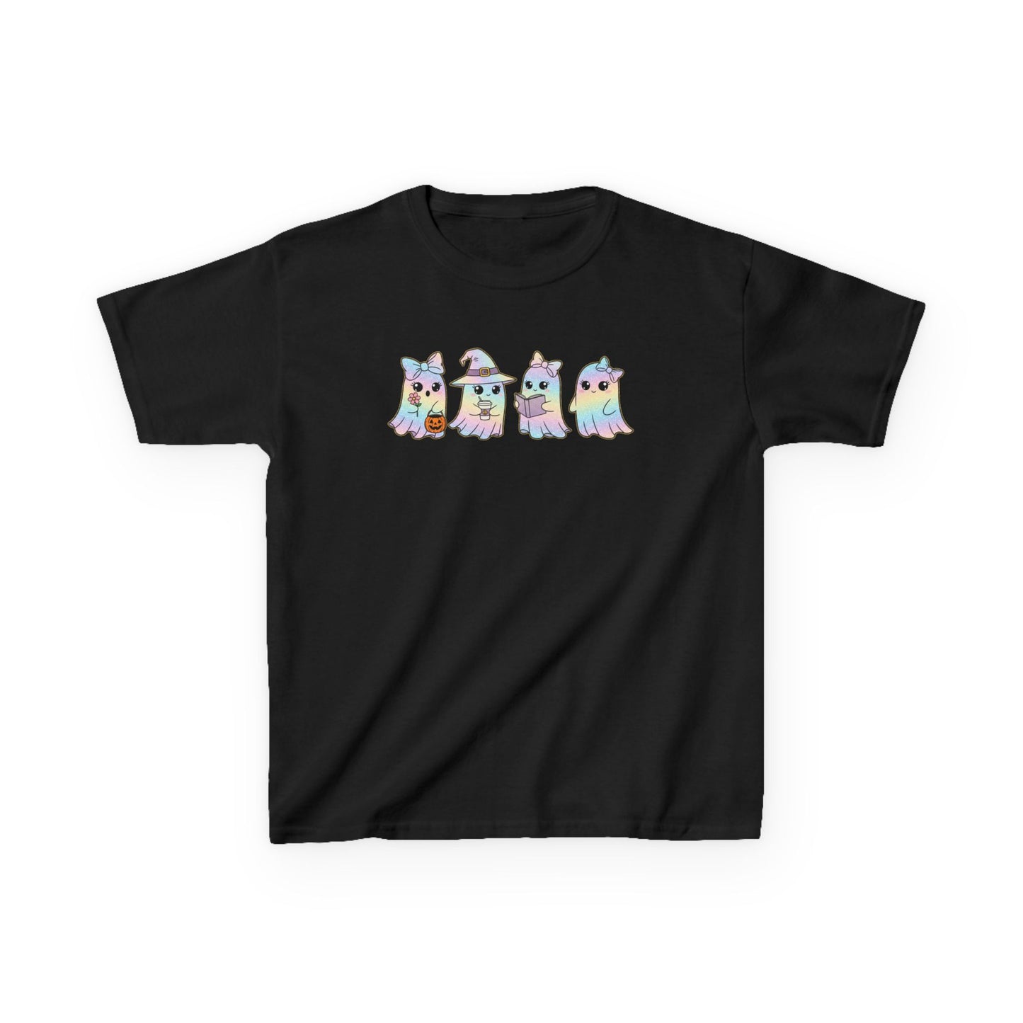 Rainbow Ghosts Kids Tee, Fun T-Shirt, Cute Kids Clothing, Playful Kids Apparel