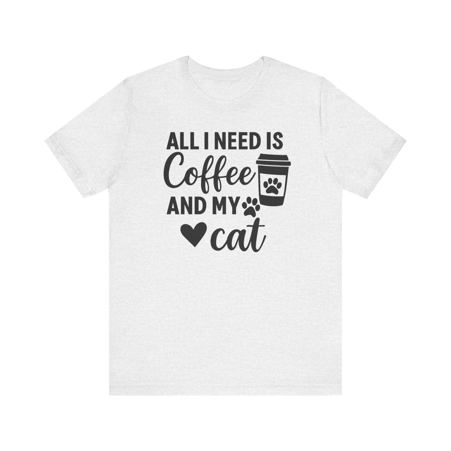 Coffee and Cat Lover Tee, Funny Pet Owner Shirt, Gift for Cat Moms, Cozy Lifestyle Top, Cute Graphic T-Shirt