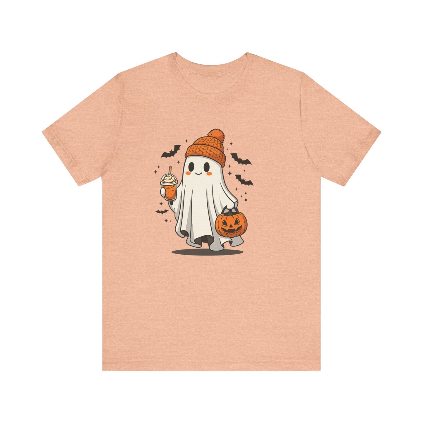 Halloween Ghost Short Sleeve Tee, Cute Ghost Shirt, Fall Apparel, Halloween Costume Top, Unisex Halloween Shirt