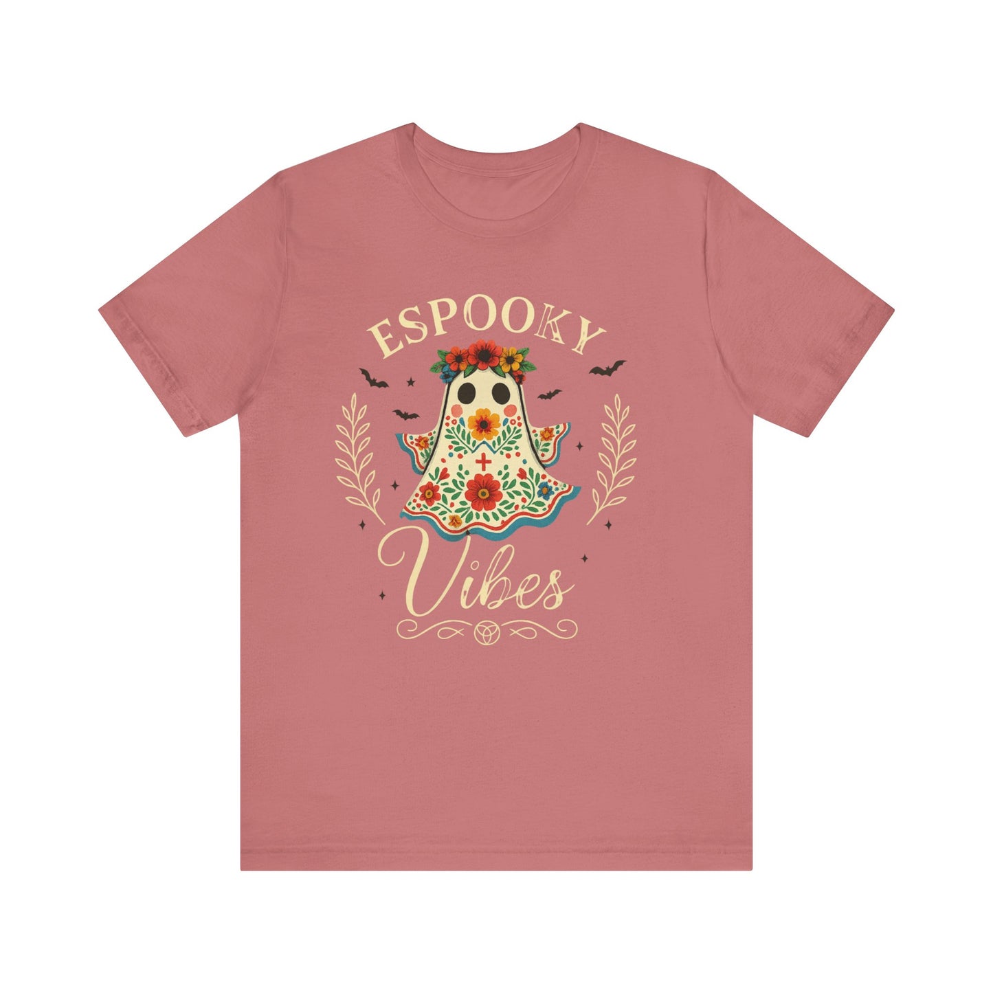 Spooky Ghost Tee - Unisex Jersey Short Sleeve T-Shirt, Halloween Shirt, Cute Ghost Graphic Tee, Fall Fashion, Gift for Her