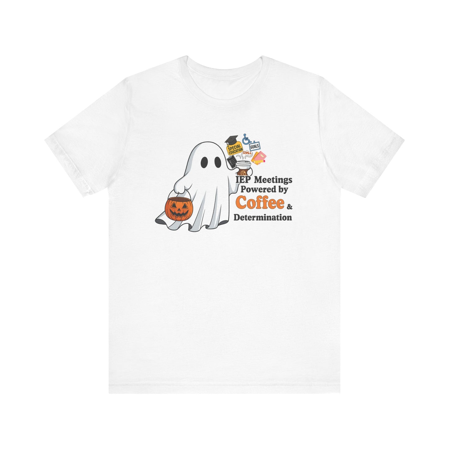 Halloween Ghost Coffee Tee, Funny Halloween Shirt, Unisex Short Sleeve Tee, Spooky Coffee Lover Gift, Autumn Apparel
