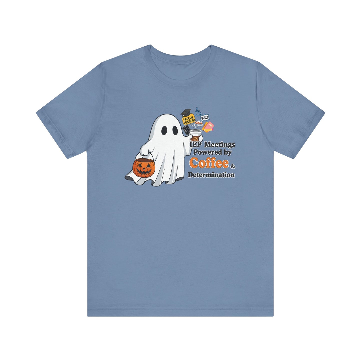 Halloween Ghost Coffee Tee, Funny Halloween Shirt, Unisex Short Sleeve Tee, Spooky Coffee Lover Gift, Autumn Apparel