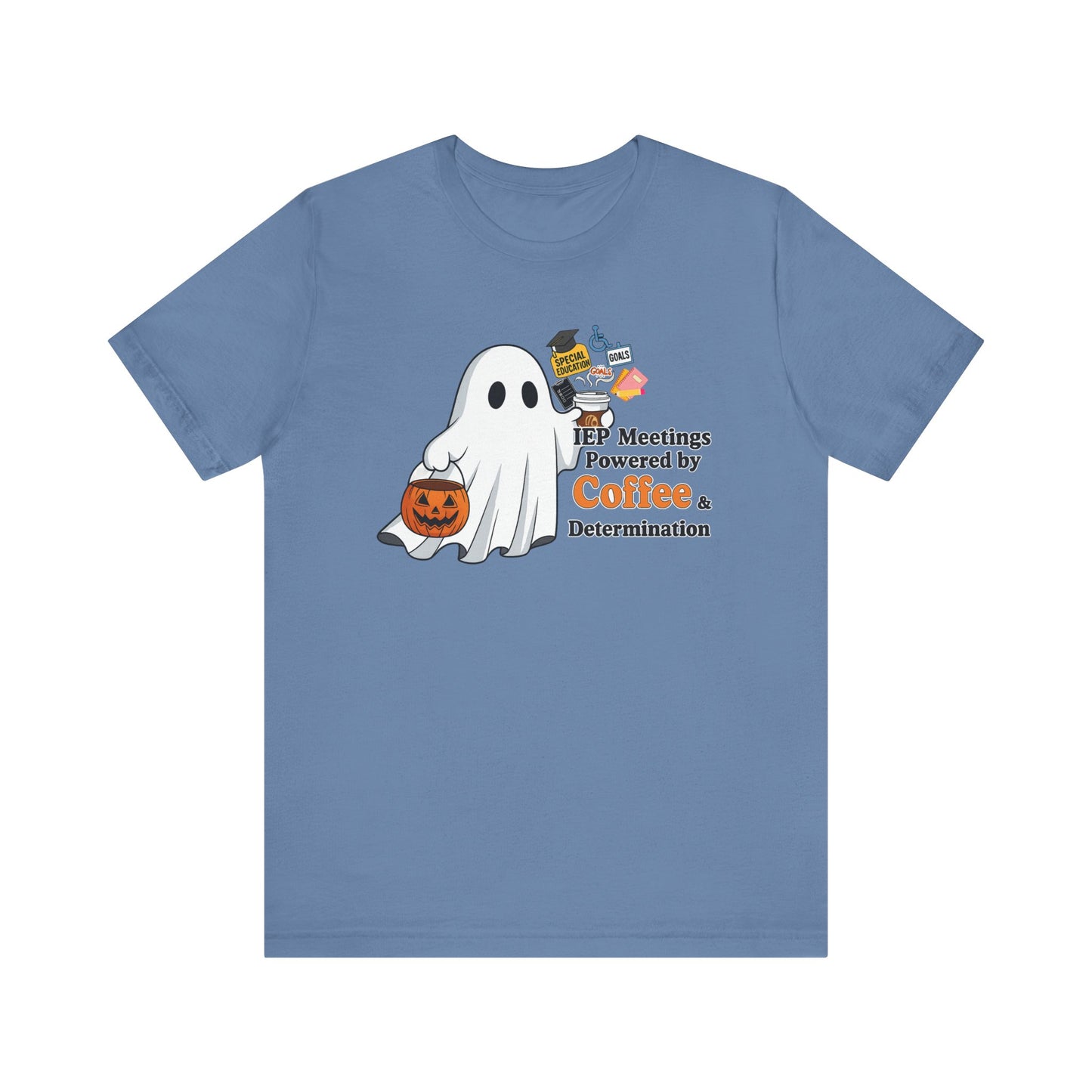 Halloween Ghost Coffee Tee, Funny Halloween Shirt, Unisex Short Sleeve Tee, Spooky Coffee Lover Gift, Autumn Apparel