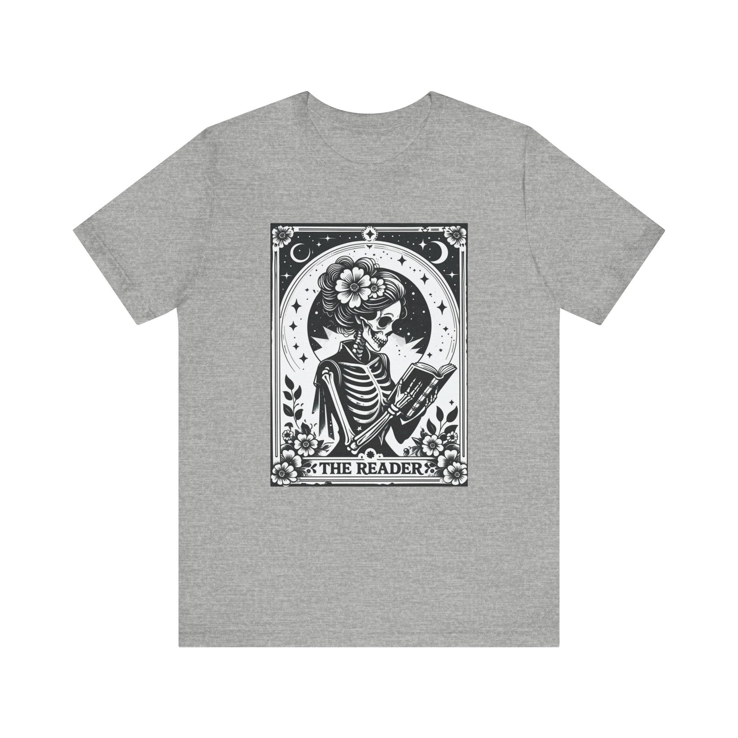 Skeleton Reader Unisex Tee, Book Lover Gift, Halloween Apparel, Cozy Literature Shirt, Unique Graphic Tee, Literary T-Shirt