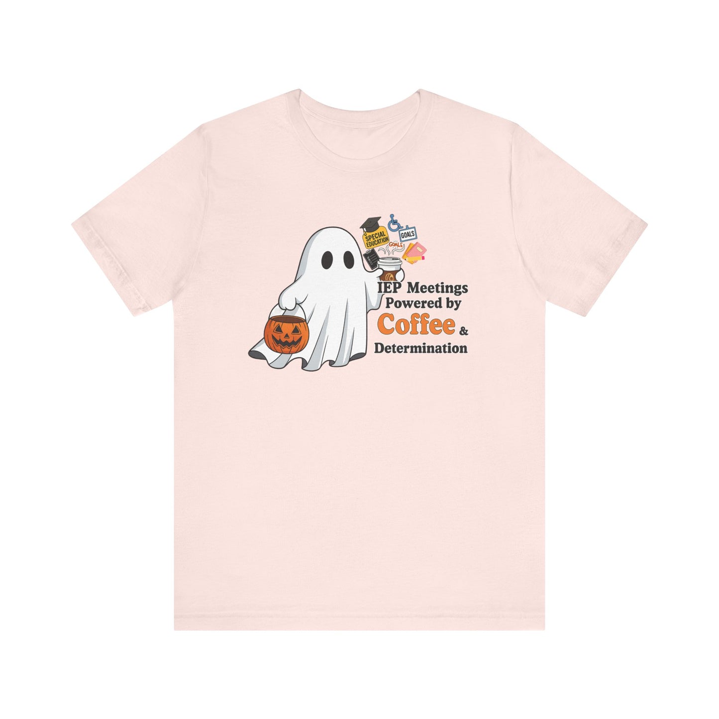 Halloween Ghost Coffee Tee, Funny Halloween Shirt, Unisex Short Sleeve Tee, Spooky Coffee Lover Gift, Autumn Apparel
