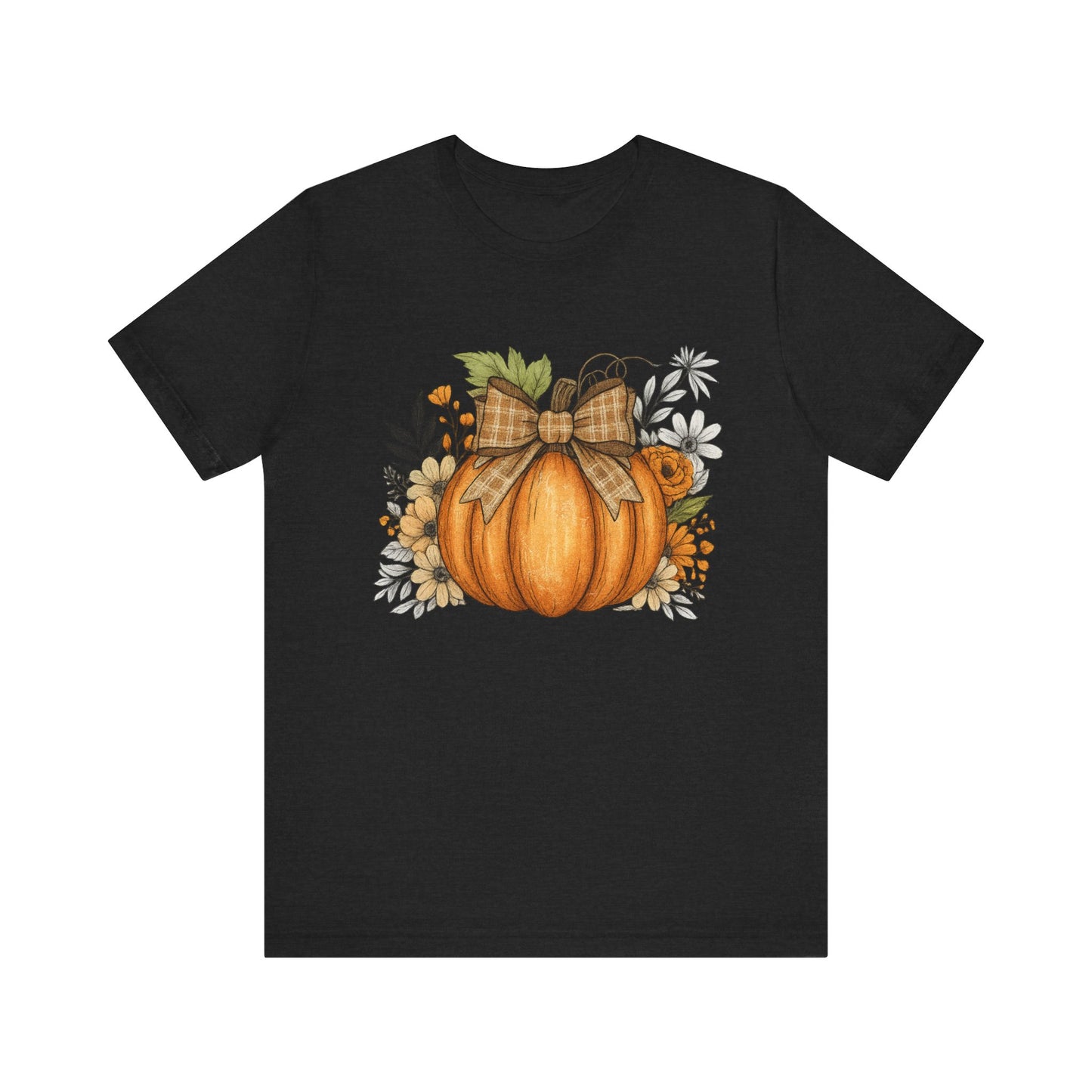 Rustic Pumpkin with Plaid Bow Tee