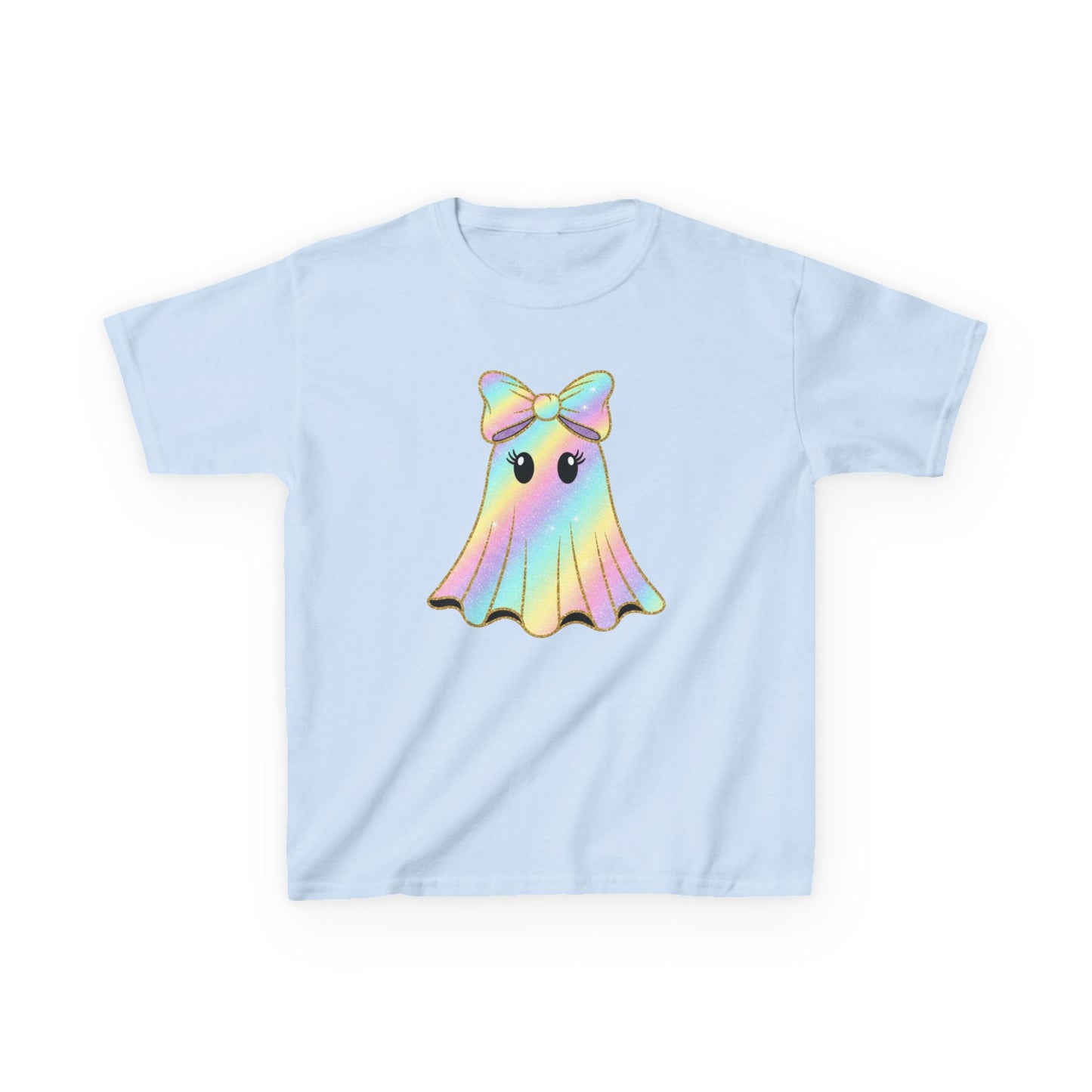 Rainbow Ghost Kids Tee, Cute Kids Shirt, Adorable Ghost Design, Fun Playful T-shirt