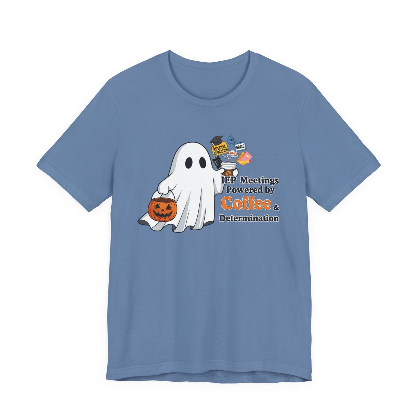 Halloween Ghost Coffee Tee, Funny Halloween Shirt, Unisex Short Sleeve Tee, Spooky Coffee Lover Gift, Autumn Apparel