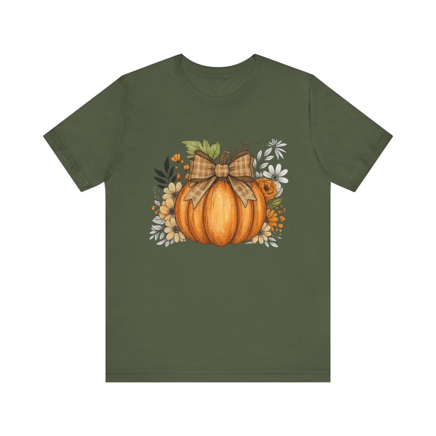 Rustic Pumpkin with Plaid Bow Tee
