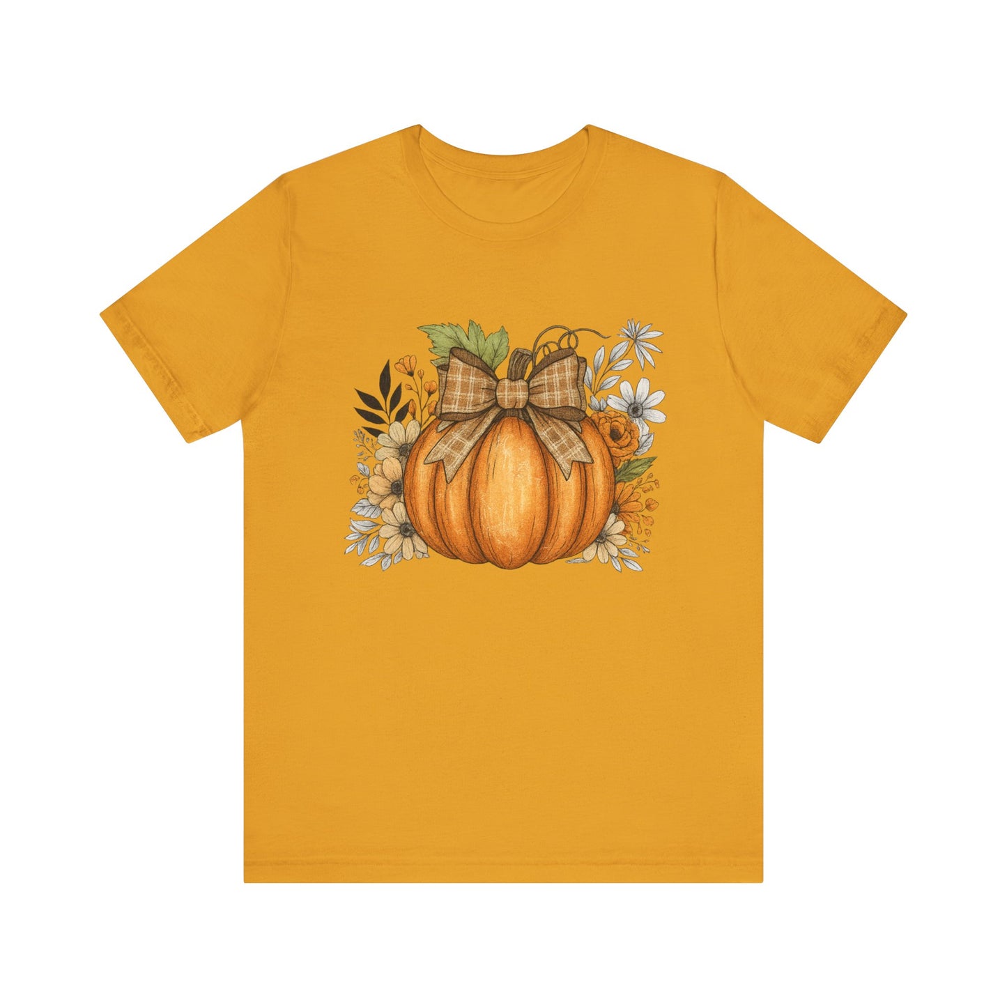 Rustic Pumpkin with Plaid Bow Tee