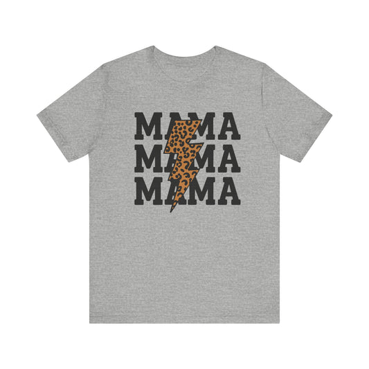 Mama Leopard Print Tee - Stylish Unisex Short Sleeve, Perfect for Mother's Day, Casual Outfits, and Everyday Wear, Gift for Moms