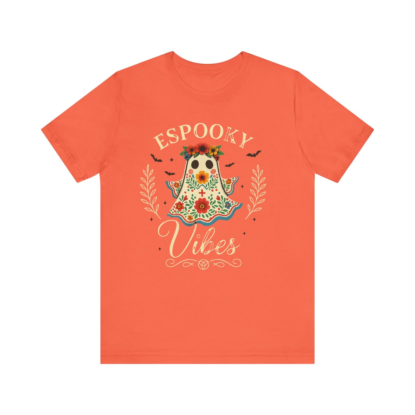 Spooky Ghost Tee - Unisex Jersey Short Sleeve T-Shirt, Halloween Shirt, Cute Ghost Graphic Tee, Fall Fashion, Gift for Her