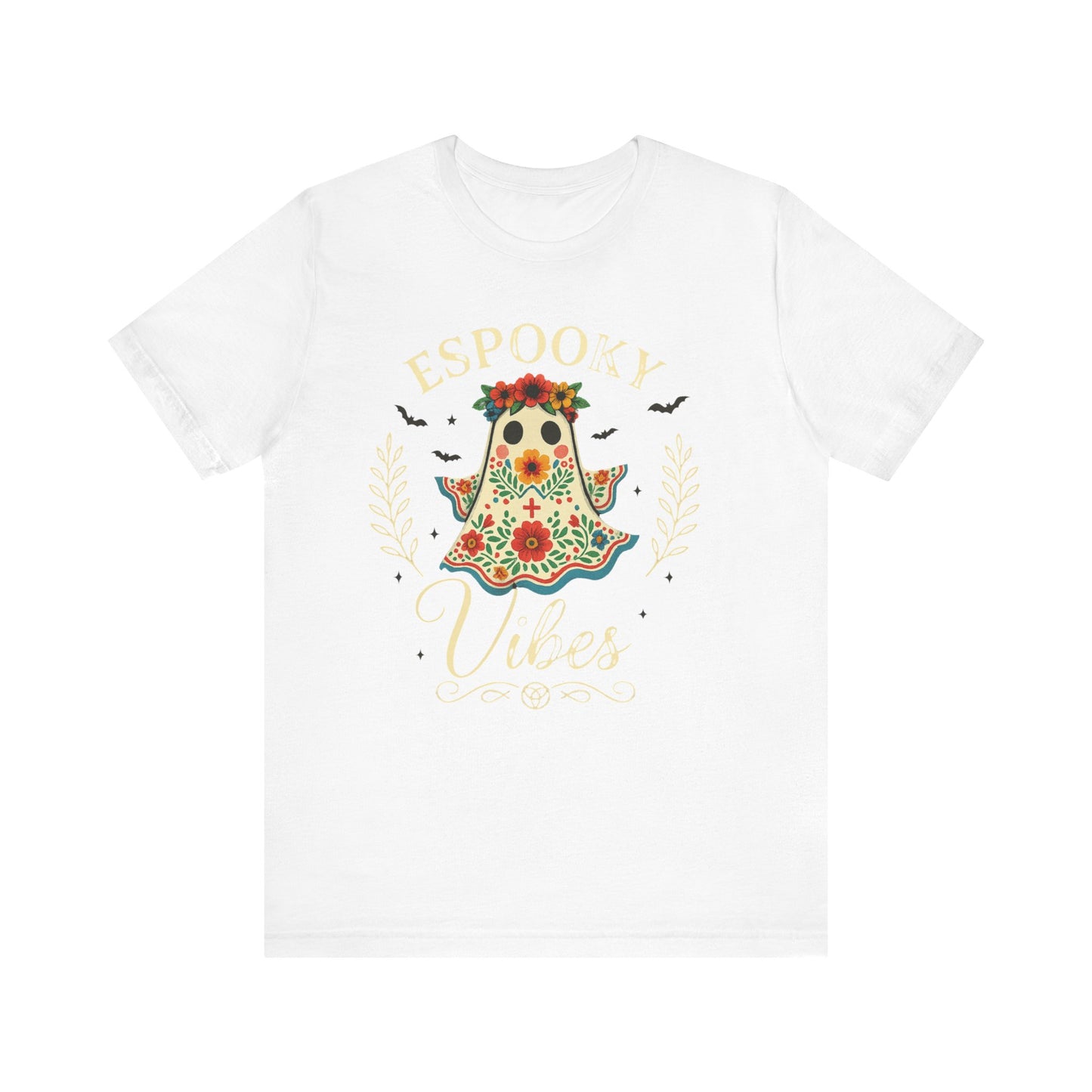 Spooky Ghost Tee - Unisex Jersey Short Sleeve T-Shirt, Halloween Shirt, Cute Ghost Graphic Tee, Fall Fashion, Gift for Her