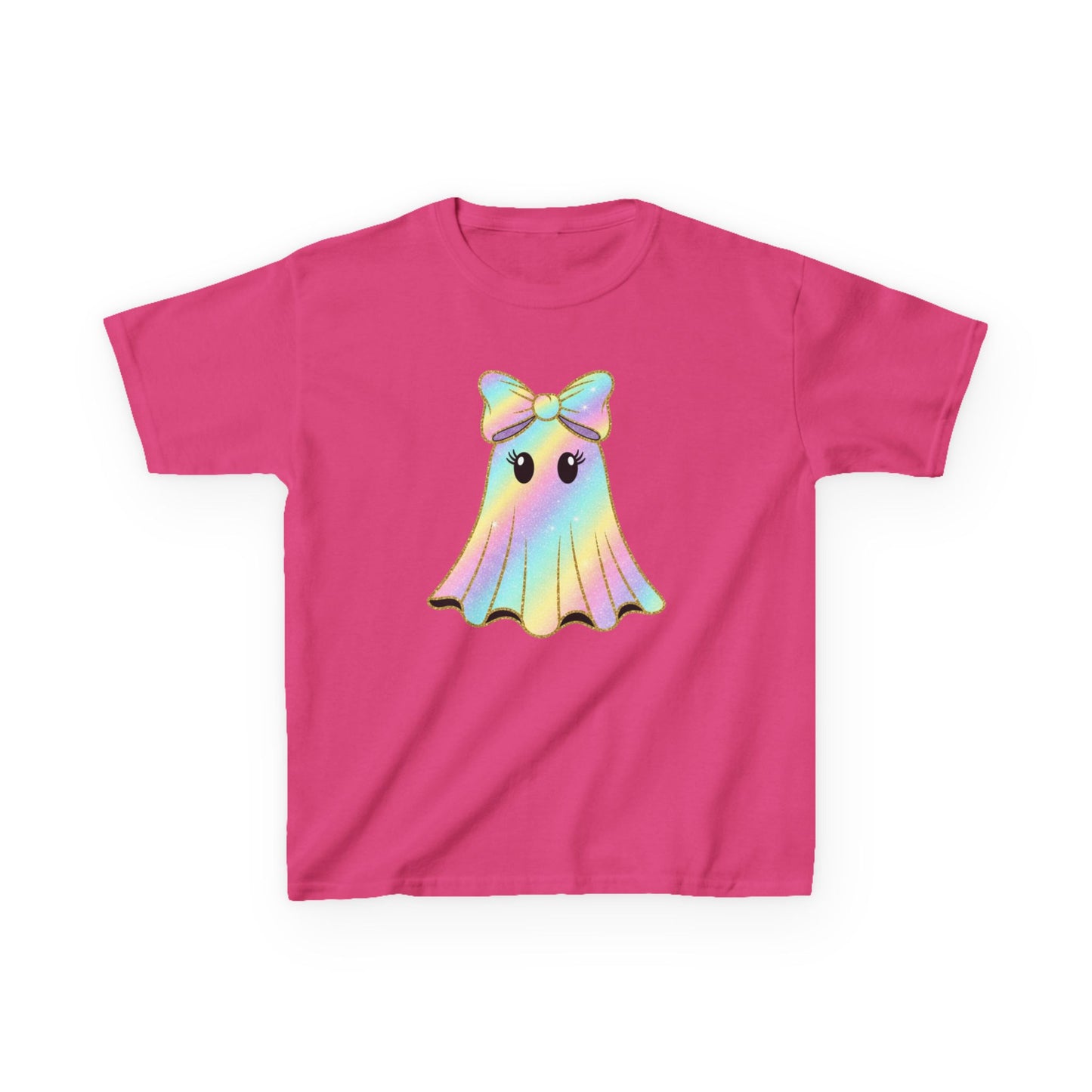 Rainbow Ghost Kids Tee, Cute Kids Shirt, Adorable Ghost Design, Fun Playful T-shirt