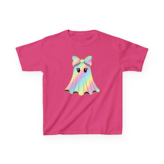 Rainbow Ghost Kids Tee, Cute Kids Shirt, Adorable Ghost Design, Fun Playful T-shirt