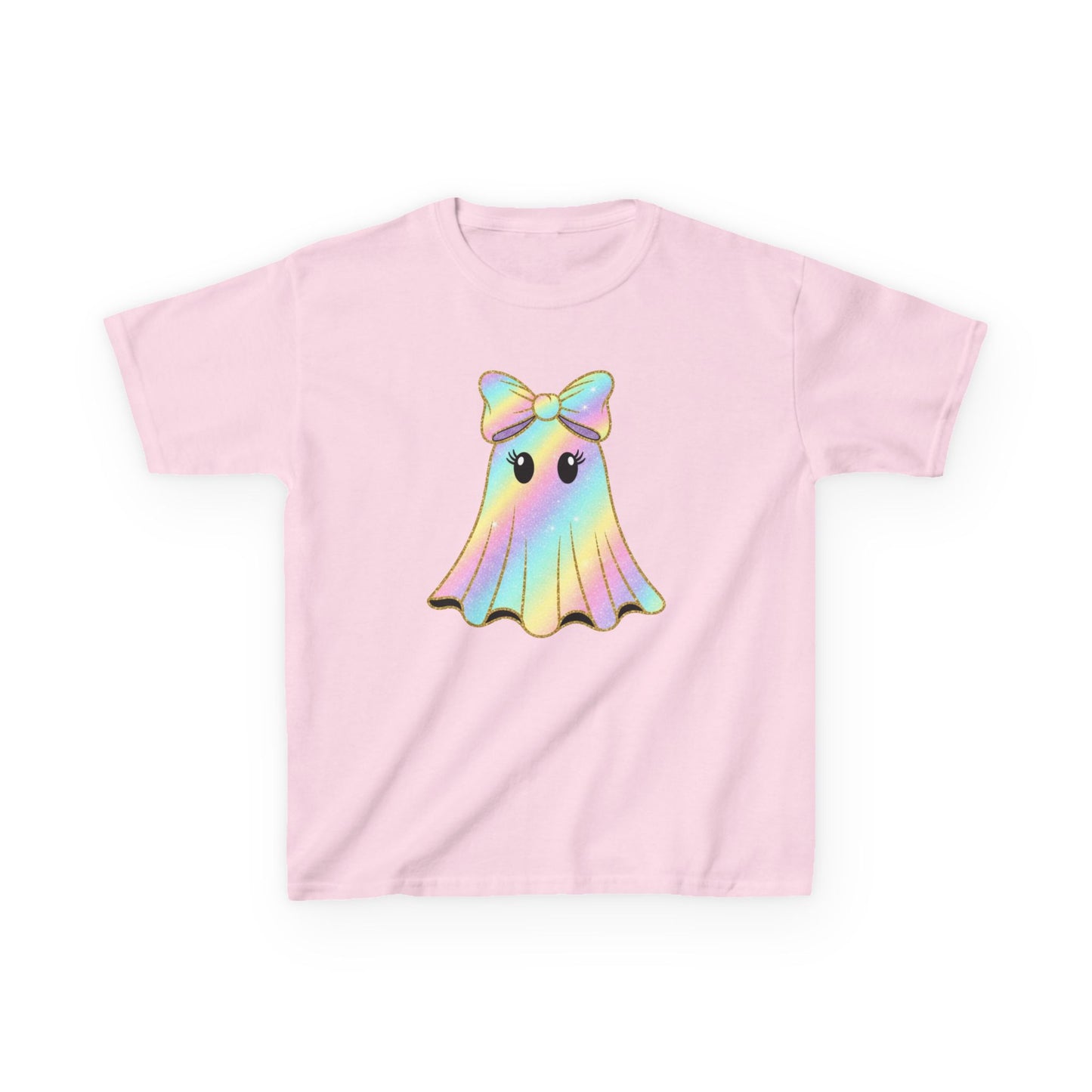 Rainbow Ghost Kids Tee, Cute Kids Shirt, Adorable Ghost Design, Fun Playful T-shirt