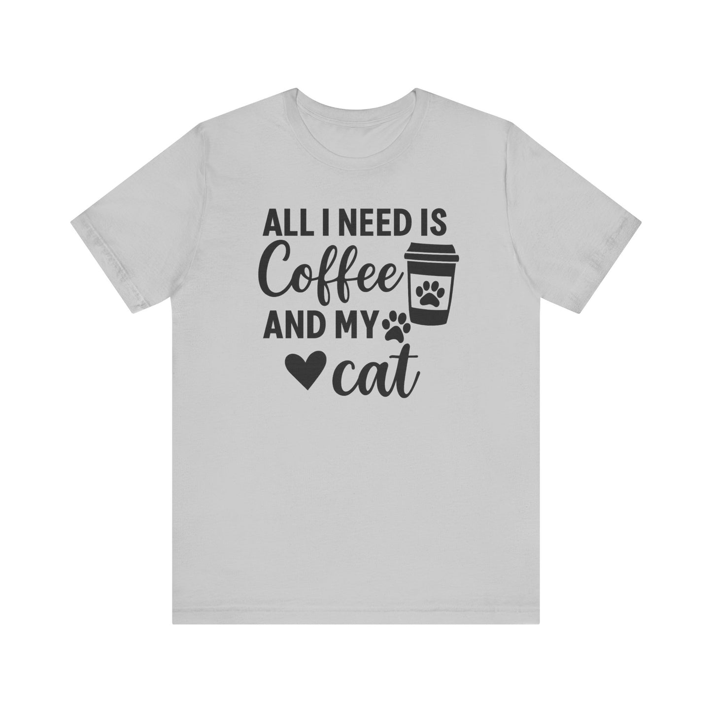 Coffee and Cat Lover Tee, Funny Pet Owner Shirt, Gift for Cat Moms, Cozy Lifestyle Top, Cute Graphic T-Shirt