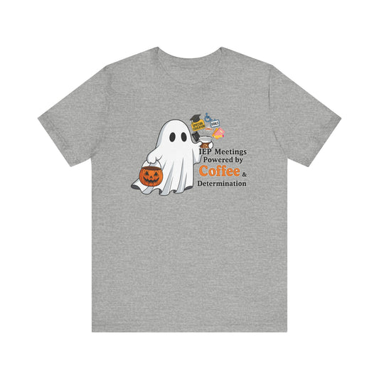 Halloween Ghost Coffee Tee, Funny Halloween Shirt, Unisex Short Sleeve Tee, Spooky Coffee Lover Gift, Autumn Apparel