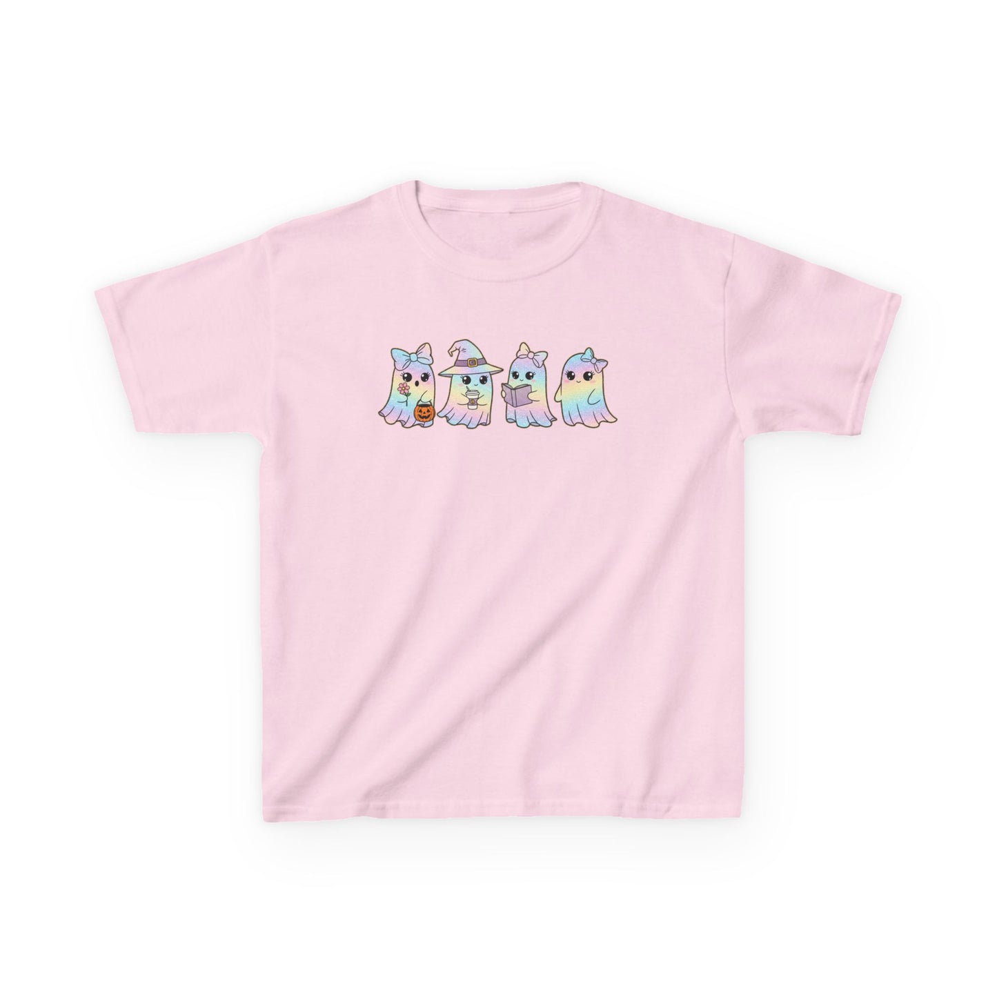 Rainbow Ghosts Kids Tee, Fun T-Shirt, Cute Kids Clothing, Playful Kids Apparel