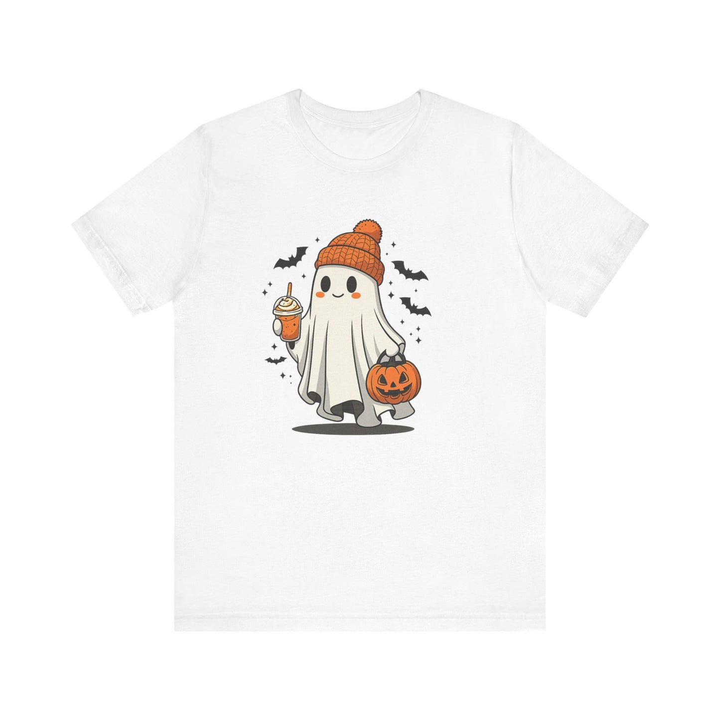 Halloween Ghost Short Sleeve Tee, Cute Ghost Shirt, Fall Apparel, Halloween Costume Top, Unisex Halloween Shirt