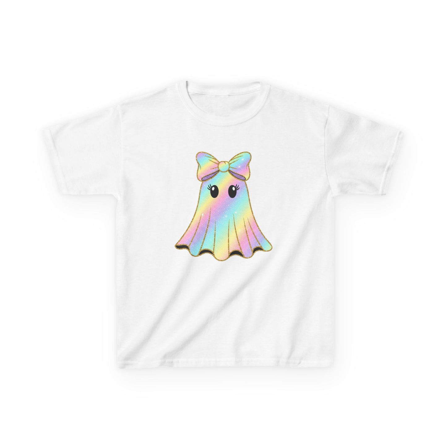 Rainbow Ghost Kids Tee, Cute Kids Shirt, Adorable Ghost Design, Fun Playful T-shirt