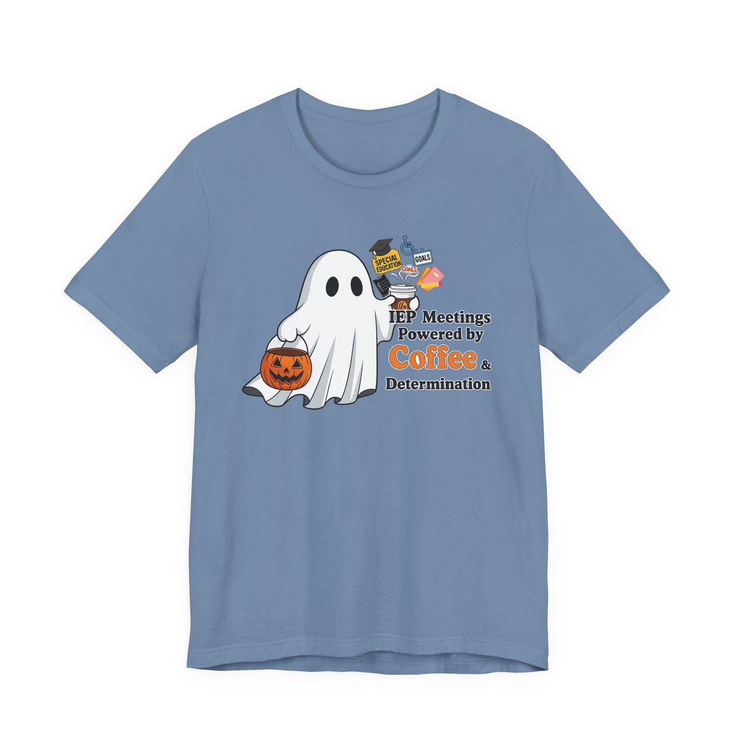 Halloween Ghost Coffee Tee, Funny Halloween Shirt, Unisex Short Sleeve Tee, Spooky Coffee Lover Gift, Autumn Apparel