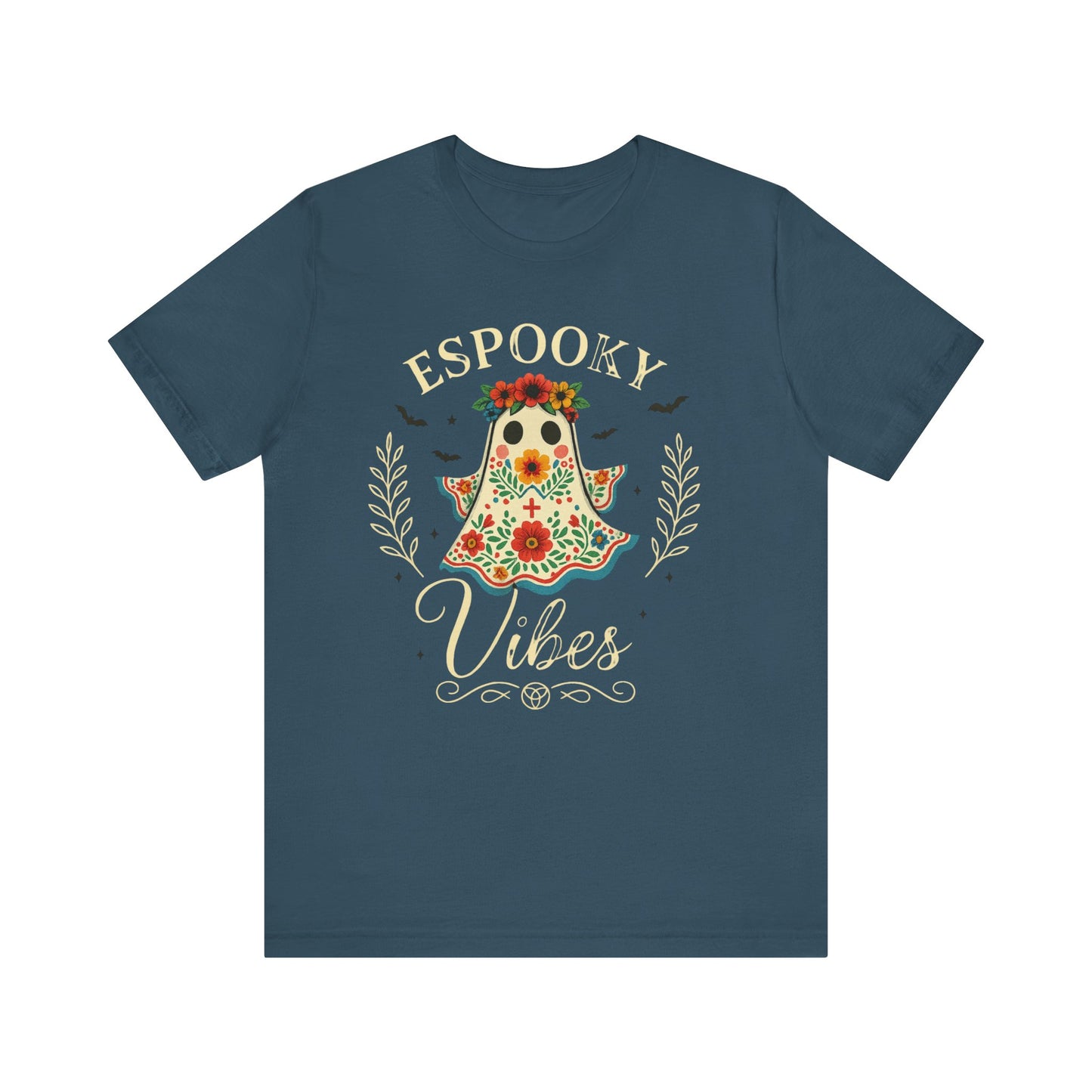 Spooky Ghost Tee - Unisex Jersey Short Sleeve T-Shirt, Halloween Shirt, Cute Ghost Graphic Tee, Fall Fashion, Gift for Her