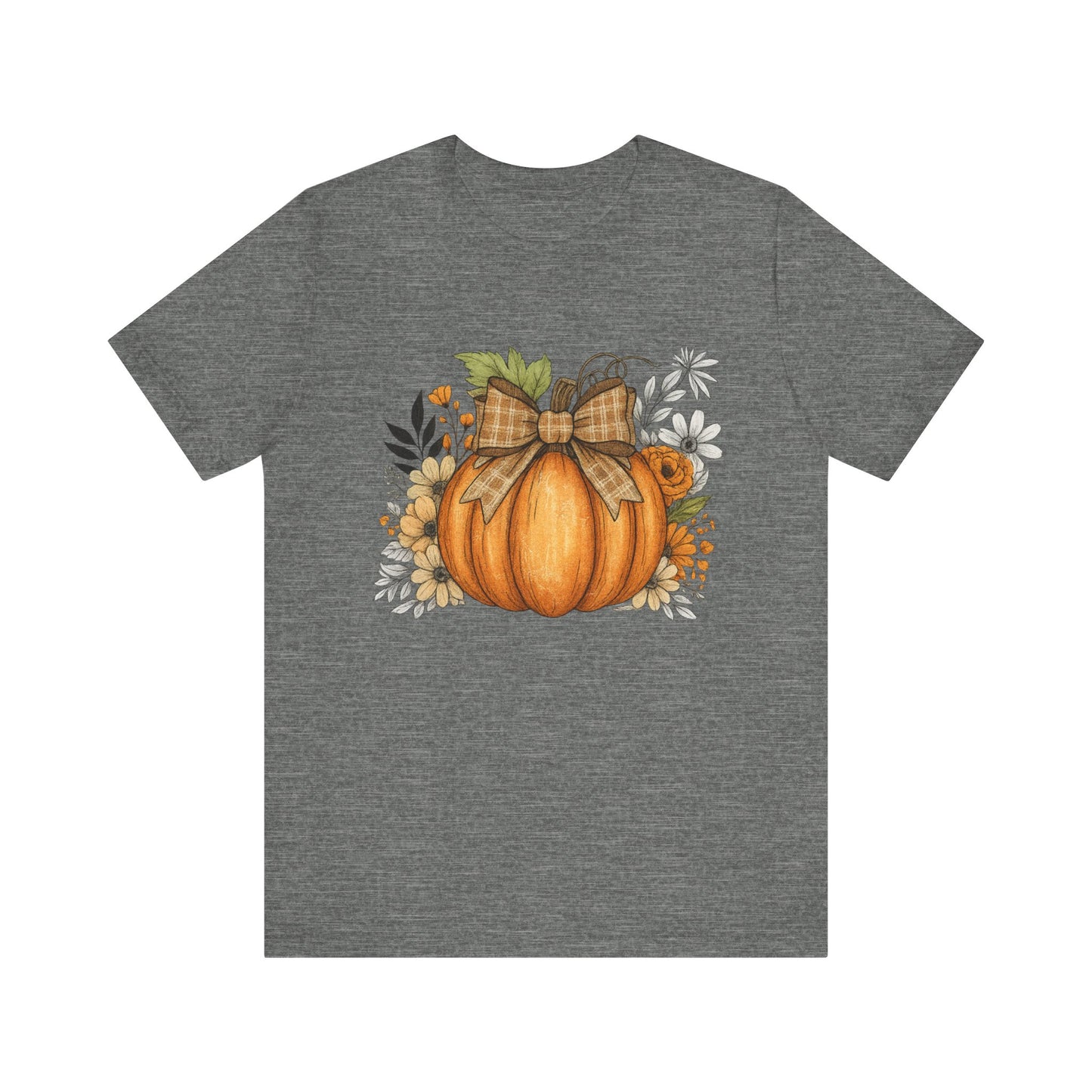 Rustic Pumpkin with Plaid Bow Tee