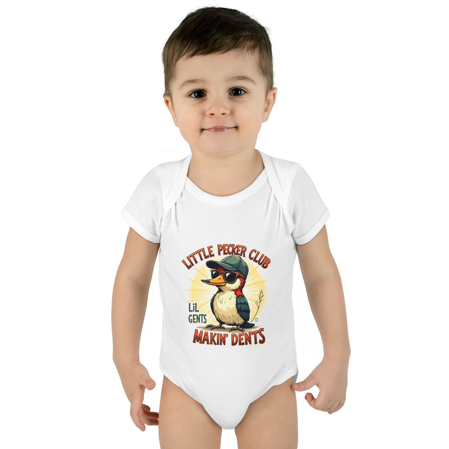Baby Bodysuit - Little Pecker Club - Makin' Dents, Cute Infant Romper, Boys' Gift, Baby Shower, Newborn Outfit, Fun Baby Clothes