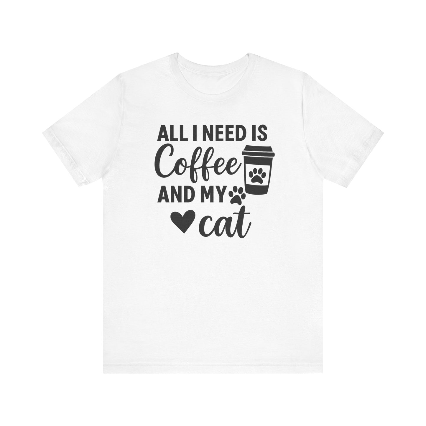 Coffee and Cat Lover Tee, Funny Pet Owner Shirt, Gift for Cat Moms, Cozy Lifestyle Top, Cute Graphic T-Shirt