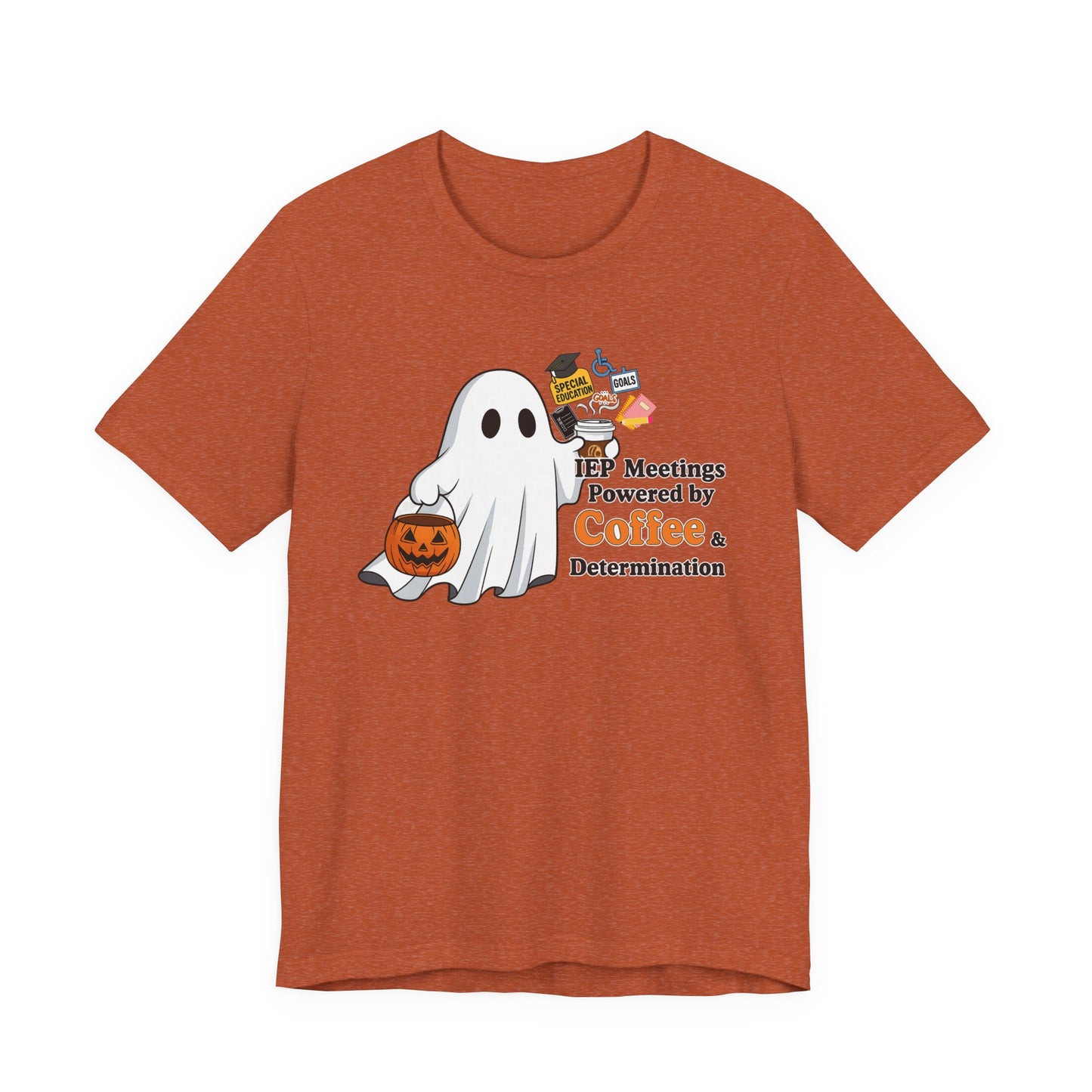 Halloween Ghost Coffee Tee, Funny Halloween Shirt, Unisex Short Sleeve Tee, Spooky Coffee Lover Gift, Autumn Apparel