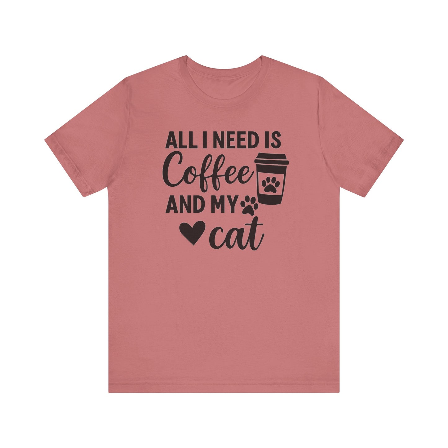Coffee and Cat Lover Tee, Funny Pet Owner Shirt, Gift for Cat Moms, Cozy Lifestyle Top, Cute Graphic T-Shirt