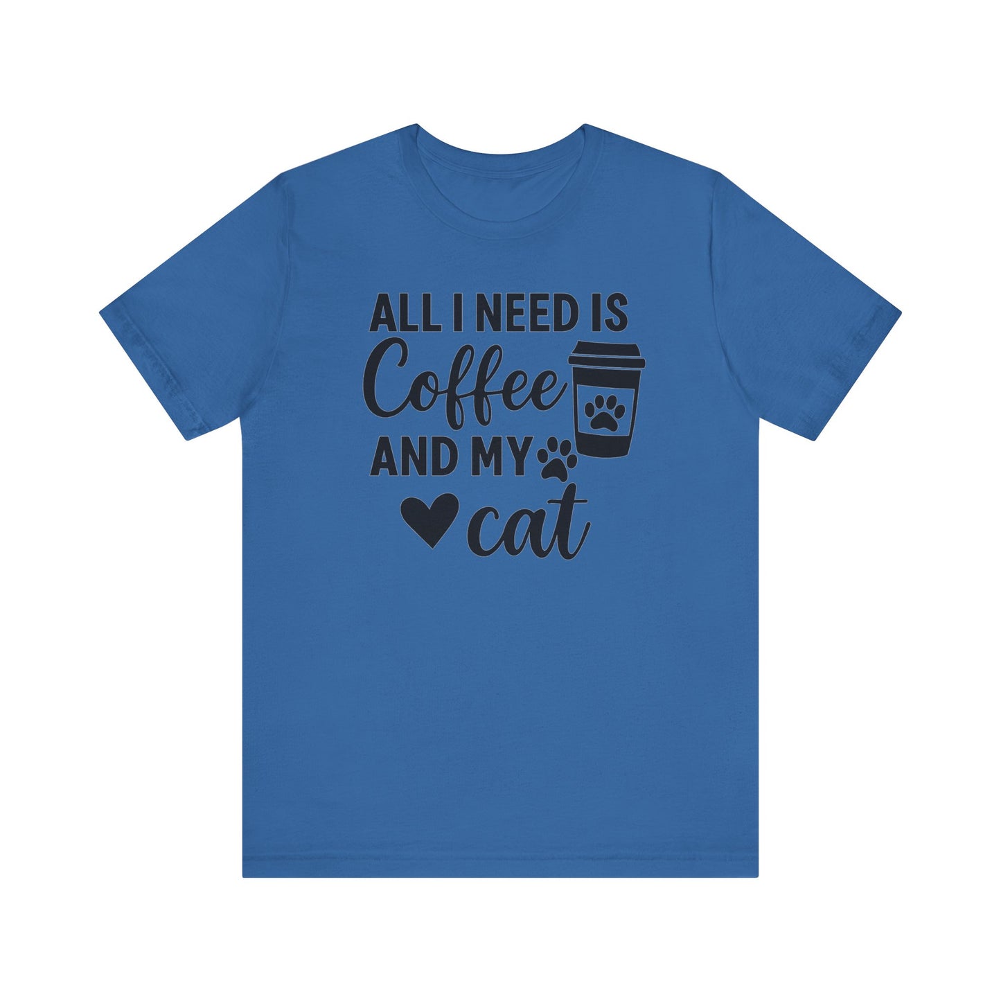 Coffee and Cat Lover Tee, Funny Pet Owner Shirt, Gift for Cat Moms, Cozy Lifestyle Top, Cute Graphic T-Shirt