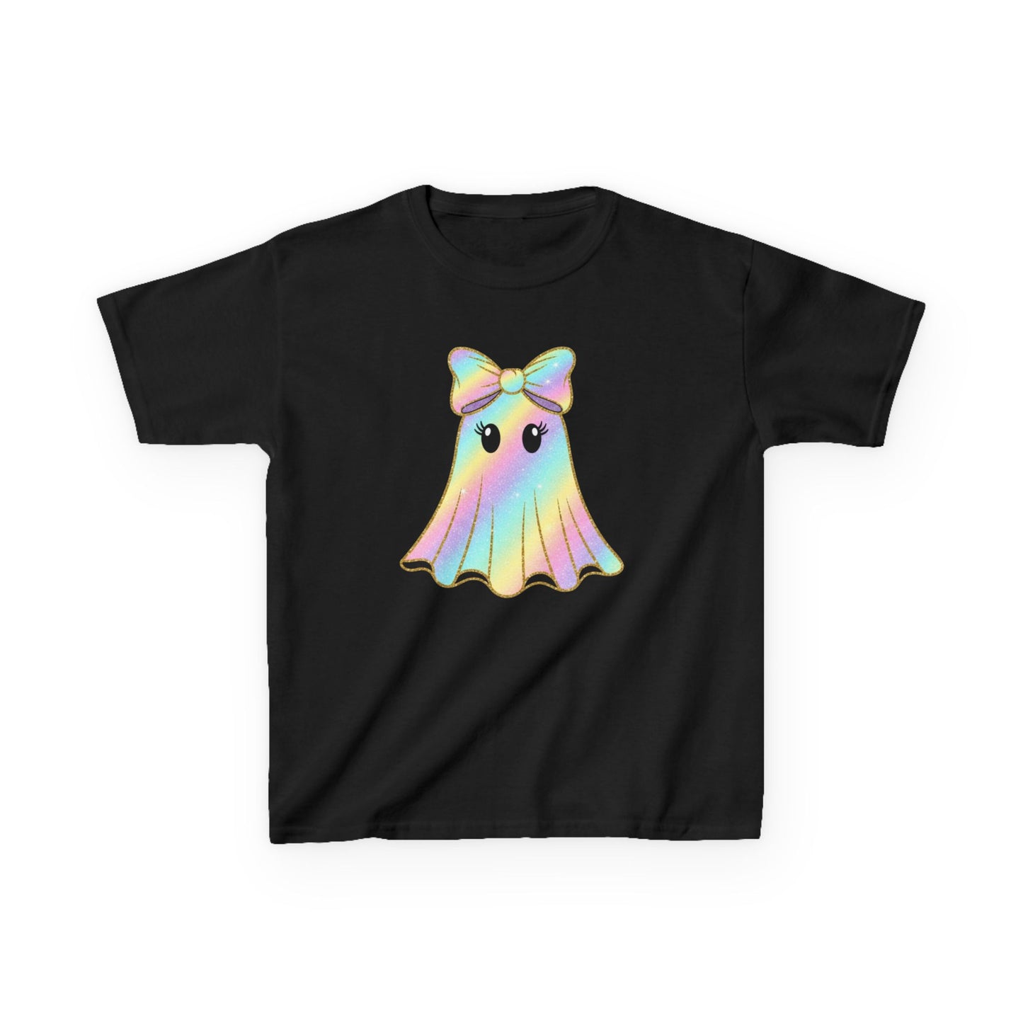 Rainbow Ghost Kids Tee, Cute Kids Shirt, Adorable Ghost Design, Fun Playful T-shirt
