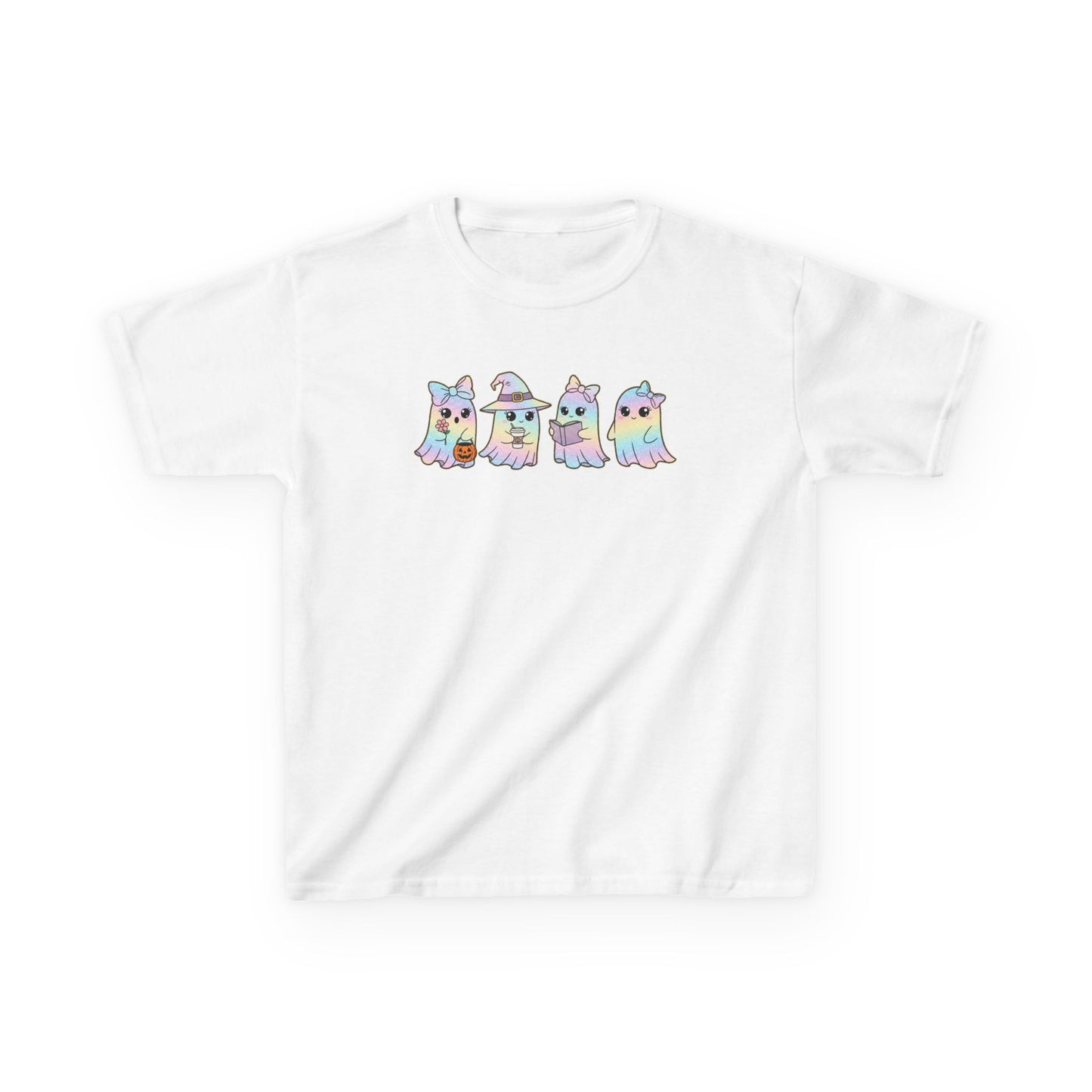 Rainbow Ghosts Kids Tee, Fun T-Shirt, Cute Kids Clothing, Playful Kids Apparel