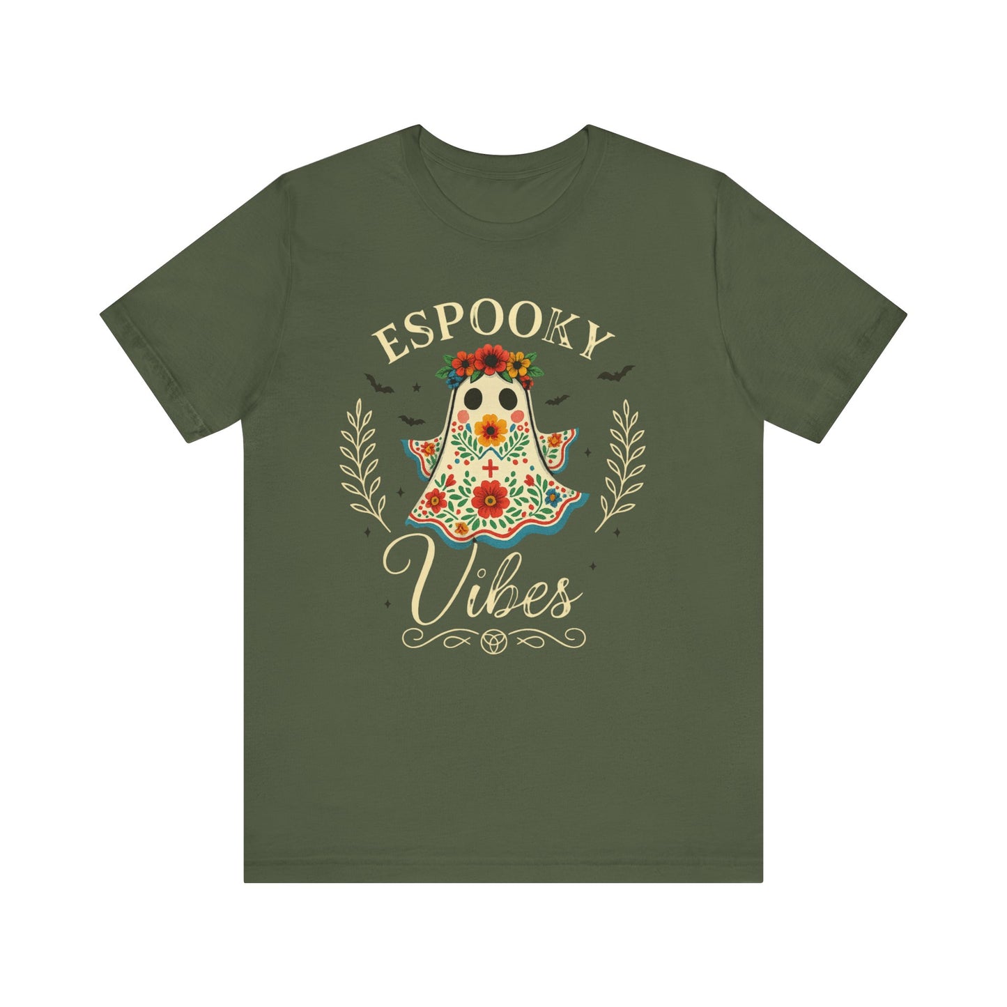 Spooky Ghost Tee - Unisex Jersey Short Sleeve T-Shirt, Halloween Shirt, Cute Ghost Graphic Tee, Fall Fashion, Gift for Her
