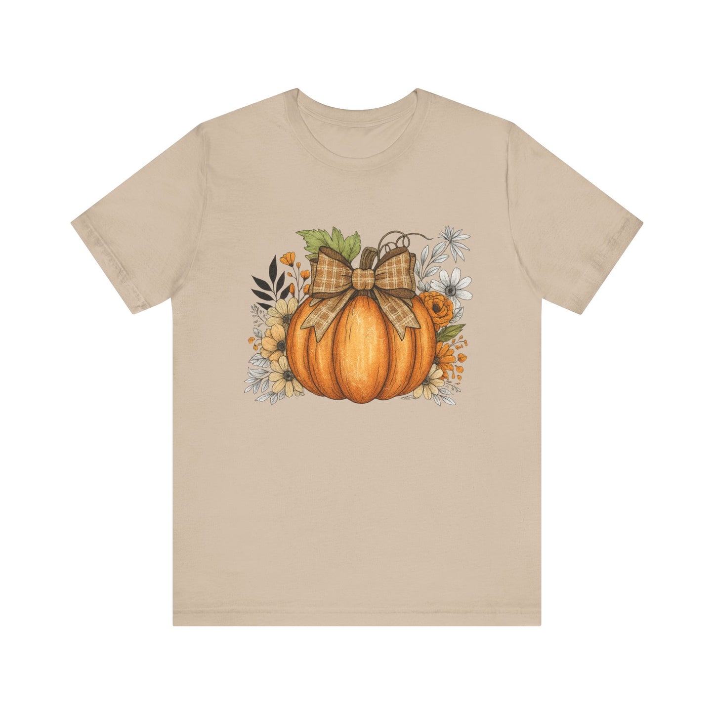 Rustic Pumpkin with Plaid Bow Tee