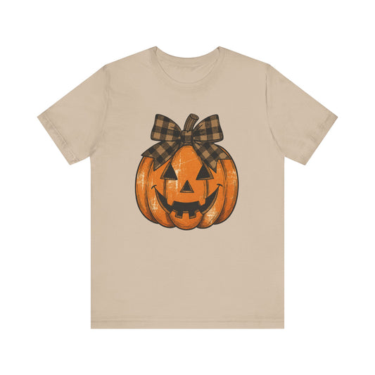 Halloween Pumpkin Tee, Unisex Short Sleeve Shirt, Fall Apparel, Cute Halloween Gift, Pumpkin Shirt, Spooky Season Fashion