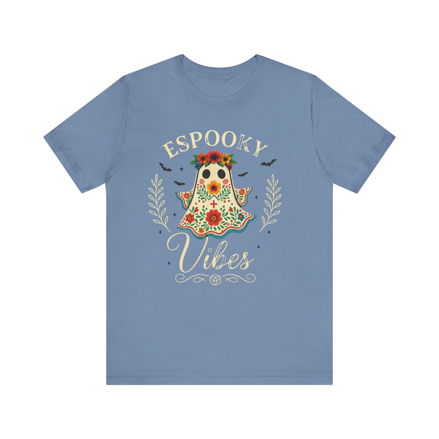 Spooky Ghost Tee - Unisex Jersey Short Sleeve T-Shirt, Halloween Shirt, Cute Ghost Graphic Tee, Fall Fashion, Gift for Her