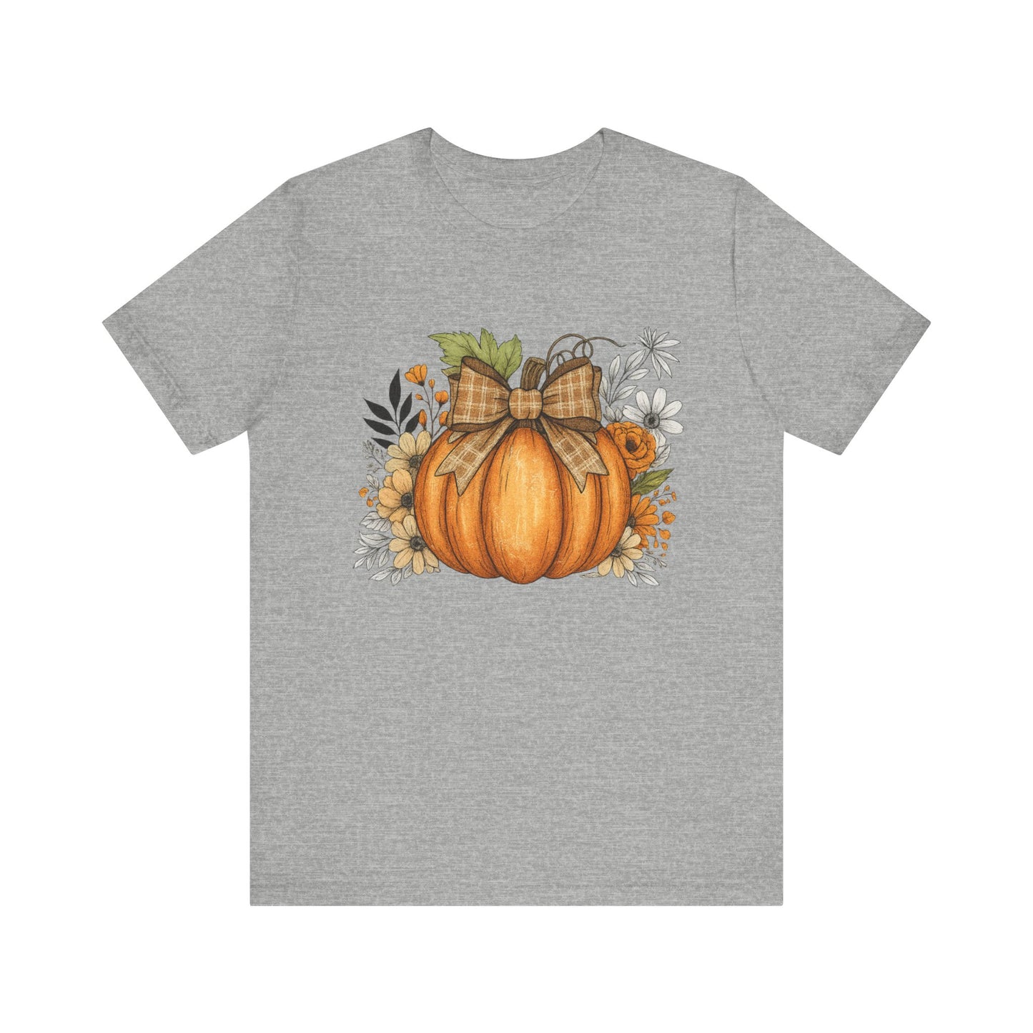Rustic Pumpkin with Plaid Bow Tee